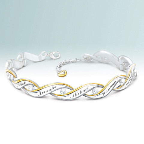 Family Of Love 10-Name Personalized Diamond Bracelet For Mom Family Of Love 10-Name Personalized Diamond Bracelet For Mom