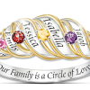 Family Ring With Engraved Names And Birthstones For Mom Family Ring With Engraved Names And Birthstones For Mom