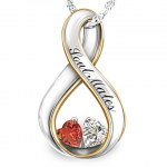 Two Hearts Become Soul Mates Topaz And Garnet Pendant