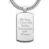Always My Son Initials-Engraved Dog Tag Pendant Necklace Always My Son Initials-Engraved Dog Tag Pendant Necklace