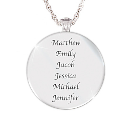 Mother Holds Her Child's Heart Birthstone Pendant With Names Mother Holds Her Child's Heart Birthstone Pendant With Names