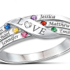 Love Holds Our Family Together Name-Engraved Birthstone Ring Love Holds Our Family Together Name-Engraved Birthstone Ring