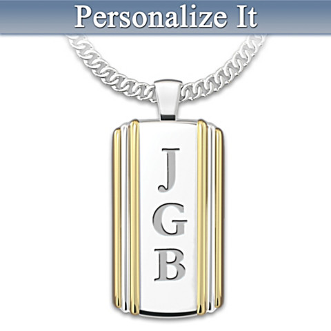Always, My Grandson Initials-Engraved Dog Tag Pendant Always, My Grandson Initials-Engraved Dog Tag Pendant