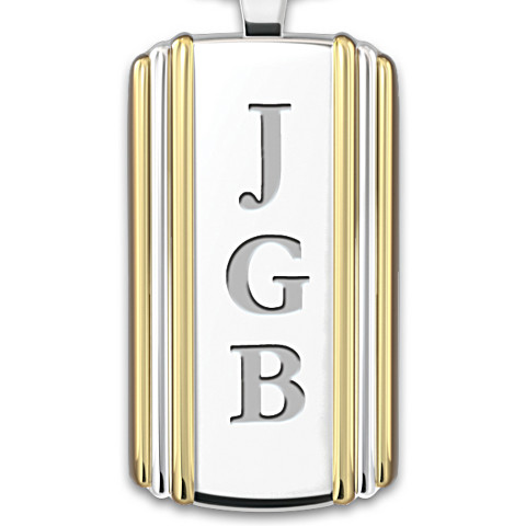 Always, My Grandson Initials-Engraved Dog Tag Pendant Always, My Grandson Initials-Engraved Dog Tag Pendant