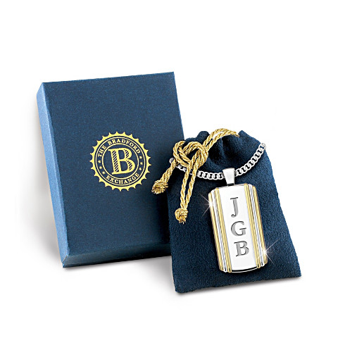 Always, My Grandson Initials-Engraved Dog Tag Pendant Always, My Grandson Initials-Engraved Dog Tag Pendant