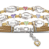 Strength Of Family Name-Engraved Crystal Birthstone Bracelet Strength Of Family Name-Engraved Crystal Birthstone Bracelet