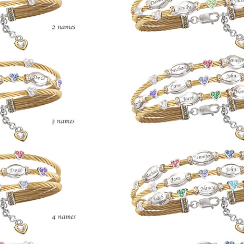 Strength Of Family Name-Engraved Crystal Birthstone Bracelet Strength Of Family Name-Engraved Crystal Birthstone Bracelet