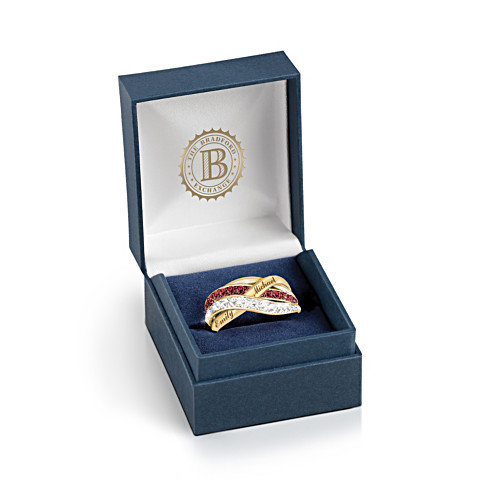 Together In Love Red And White Diamond Ring With 2 Names Together In Love Red And White Diamond Ring With 2 Names