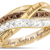 Together In Love Mocha And White Diamond Ring With 2 Names Together In Love Mocha And White Diamond Ring With 2 Names