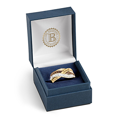 Together In Love Mocha And White Diamond Ring With 2 Names Together In Love Mocha And White Diamond Ring With 2 Names