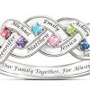 Ensemble pour toujours gravé bague de famille de Pierre de naissance Ensemble pour toujours gravé bague de famille de Pierre de naissance