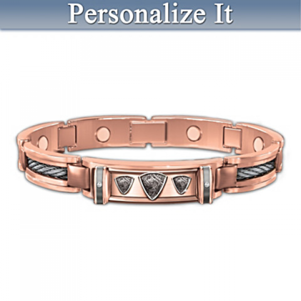 Esprit, corps et esprit personnalisé cuivre bracelet ID magnétique
