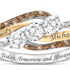 Bague diamant et topaze romantique pour femmes Bague diamant et topaze romantique pour femmes
