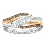 Romantic Women's Diamond & Topaz Ring