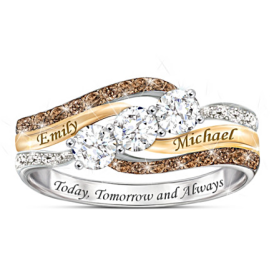 Bague diamant et topaze romantique pour femmes Bague diamant et topaze romantique pour femmes