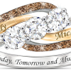 Bague diamant et topaze romantique pour femmes Bague diamant et topaze romantique pour femmes