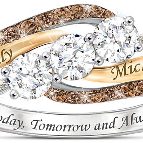 Bague diamant et topaze romantique pour femmes Bague diamant et topaze romantique pour femmes