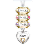 Personalized Birthstone Roundel Pendant With Up To 6 Names Personalized Birthstone Roundel Pendant With Up To 6 Names
