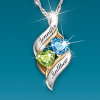 Personalized Birthstone Pendant With Heart-Shaped Stones Personalized Birthstone Pendant With Heart-Shaped Stones