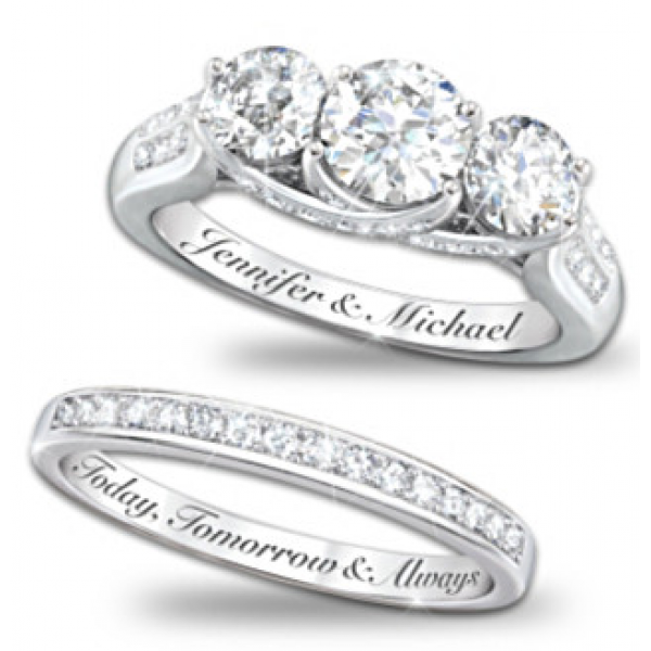 Personalized Diamonesk Bridal Rings With 5 Carats Of Stones