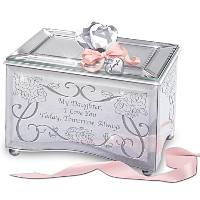 Personalized Mirrored Glass Music Box For Daughters Personalized Mirrored Glass Music Box For Daughters