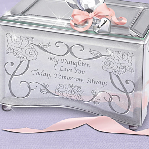 Personalized Mirrored Glass Music Box For Daughters Personalized Mirrored Glass Music Box For Daughters