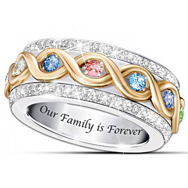 Family Is Forever Birthstone Spinning Ring