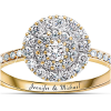 Golden Custom Engraved Diamond Bridal Ring Set Golden Custom Engraved Diamond Bridal Ring Set