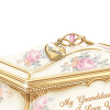 Granddaughter Porcelain Music Box With Name-Engraved Charm Granddaughter Porcelain Music Box With Name-Engraved Charm