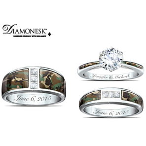 Camo His And Hers Personalized Diamonesk Wedding Ring Set Camo His And Hers Personalized Diamonesk Wedding Ring Set