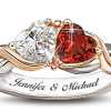 Deux coeurs, un amour personnalisé bague Deux coeurs, un amour personnalisé bague