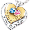 Forever & toujours gravé collier Pierre de naissance couples Forever & toujours gravé collier Pierre de naissance couples