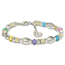 Personalized Bracelet With Family Birthstones And Names Personalized Bracelet With Family Birthstones And Names