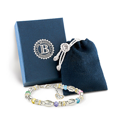 Personalized Bracelet With Family Birthstones And Names Personalized Bracelet With Family Birthstones And Names