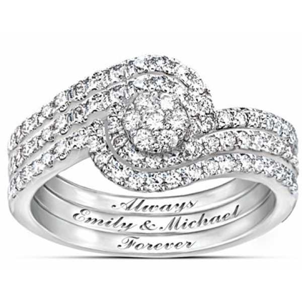 Personalized The Story Of Our Love 3-Band Diamond Ring
