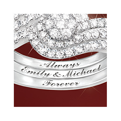 Personnalisé l’histoire de notre amour bague en diamant 3 bandes Personnalisé l’histoire de notre amour bague en diamant 3 bandes