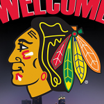 Chicago Blackhawks Bienvenue signe personnalisé avec le nom