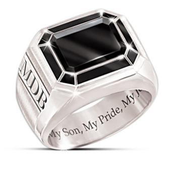 My Son, My Pride, My Joy Monogrammed Black Onyx Ring My Son, My Pride, My Joy Monogrammed Black Onyx Ring