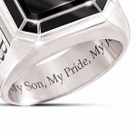 My Son, My Pride, My Joy Monogrammed Black Onyx Ring