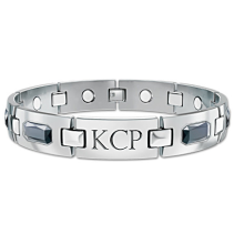 Optimum Men's Titanium Magnetic Monogrammed Bracelet Optimum Men's Titanium Magnetic Monogrammed Bracelet