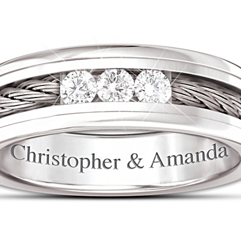 La force de notre amour personnalisé bague en diamant pour hommes La force de notre amour personnalisé bague en diamant pour hommes