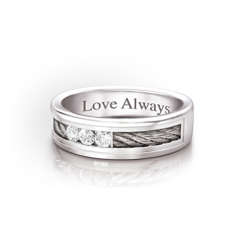 La force de notre amour personnalisé bague en diamant pour hommes La force de notre amour personnalisé bague en diamant pour hommes