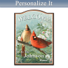 James Hautman Cardinal Art Personalized Welcome Sign James Hautman Cardinal Art Personalized Welcome Sign