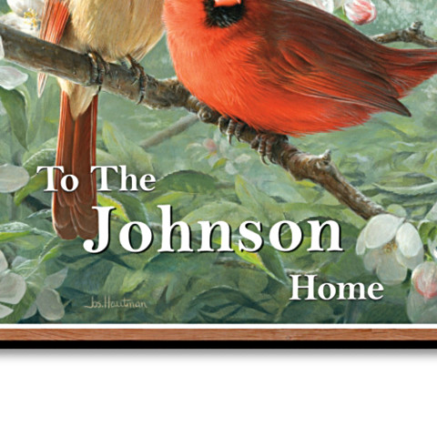 James Hautman Cardinal Art Personalized Welcome Sign James Hautman Cardinal Art Personalized Welcome Sign