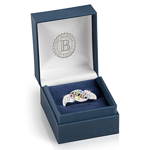 Mom's Blessings Personalized Crystal Birthstone Ring Mom's Blessings Personalized Crystal Birthstone Ring