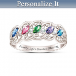 The Gift Of Family Women's Personalized Birthstone Ring