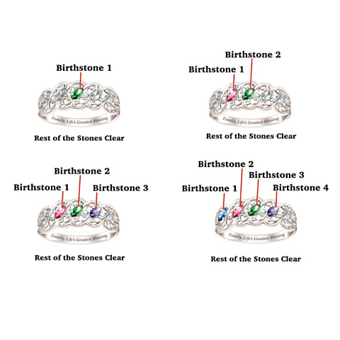 The Gift Of Family Women's Personalized Birthstone Ring The Gift Of Family Women's Personalized Birthstone Ring