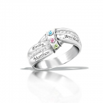 A Mother's Embrace Engraved Personalized Birthstone Ring