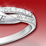 Romantique personnalisé 11-diamant gravé bague