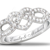 Personalized Lover's Knot Ring With 12 Diamonds Personalized Lover's Knot Ring With 12 Diamonds